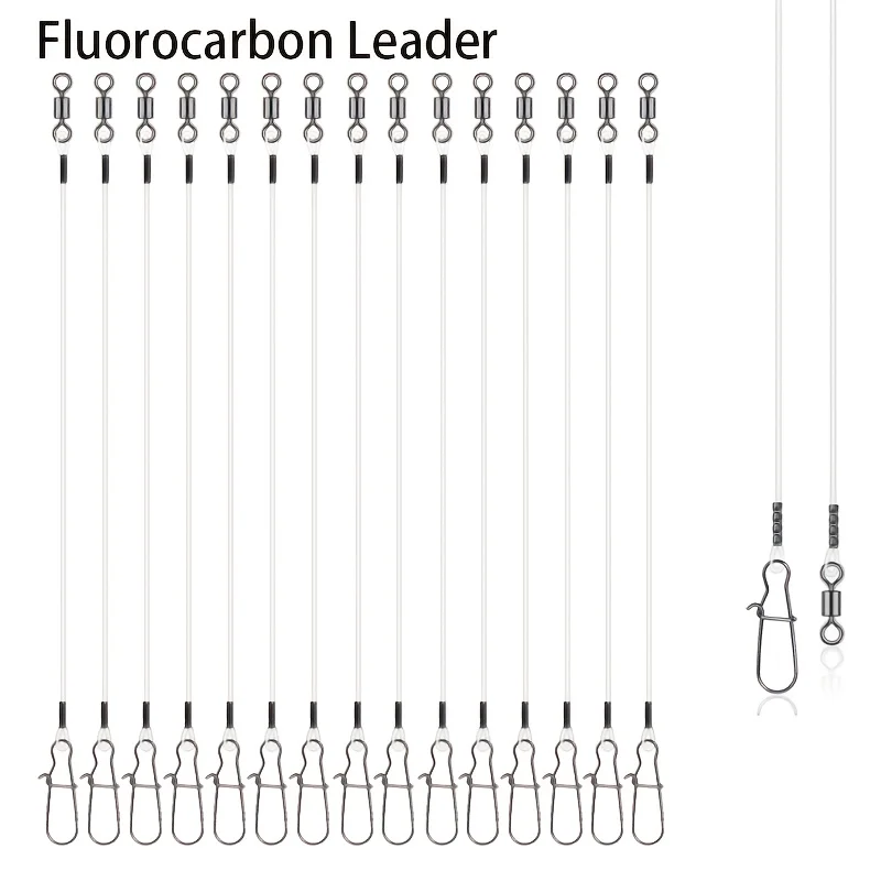 15pcs Fluorocarbon Wire Leader - Ice Fishing Tip Up recension och pris